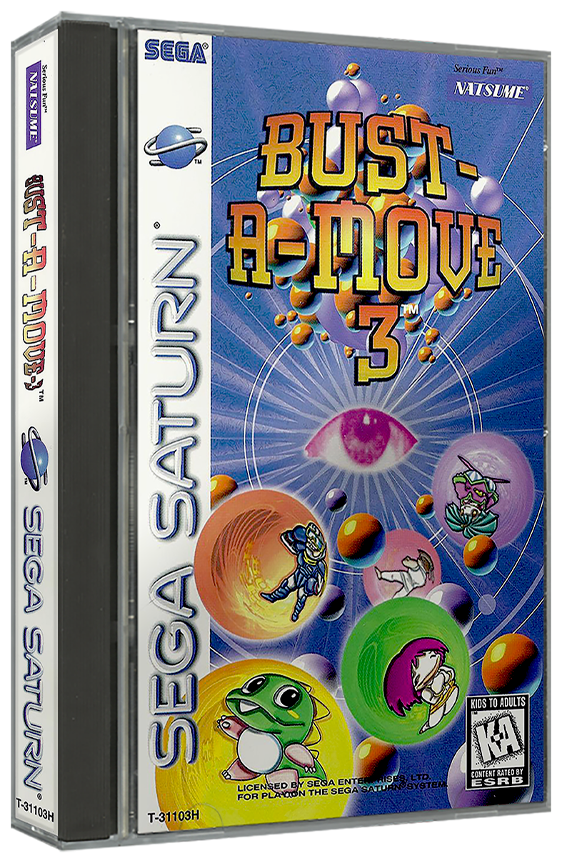 Bust-A-Move 3 | NTSC | Sega Saturn | SS | En | Reproduction Case and Booklet - NO GAME