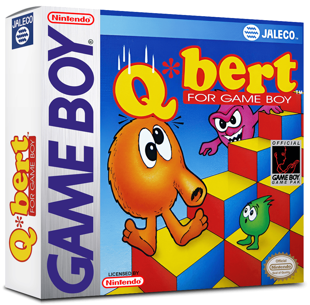 Q-bert for Game Boy Reproduction Box