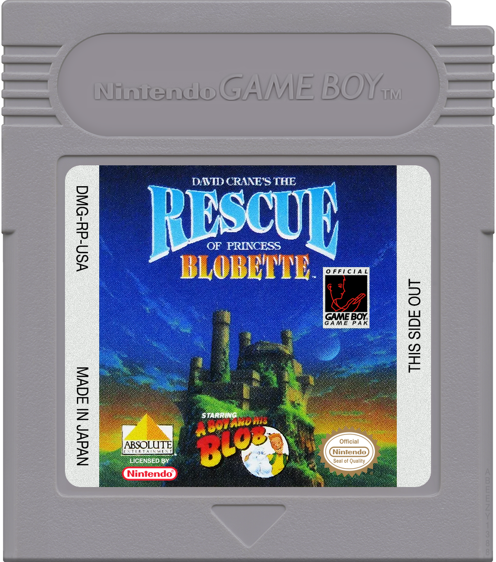 David Crane's The Rescue of Princess Blobette Cartridge Label