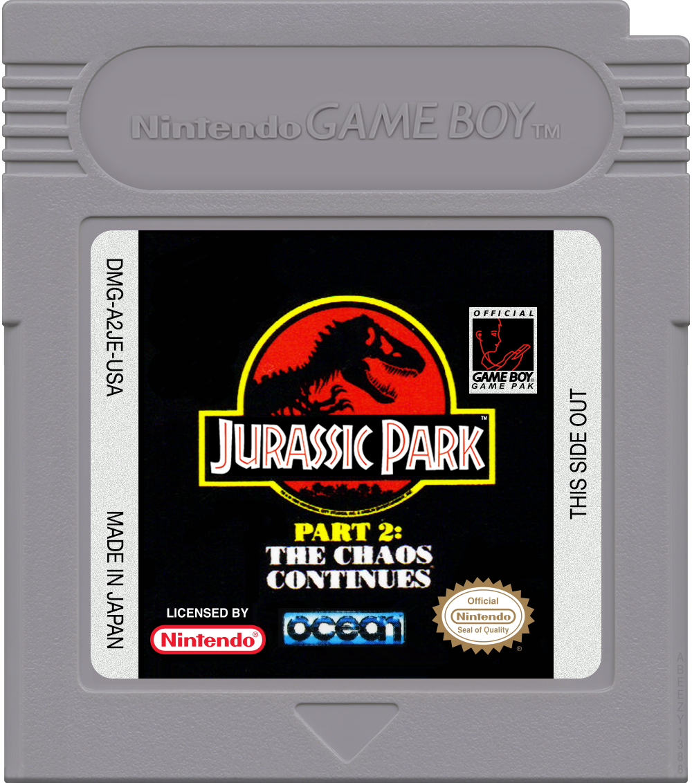 Jurassic Park Part 2 - The Chaos Continues Cartridge Label