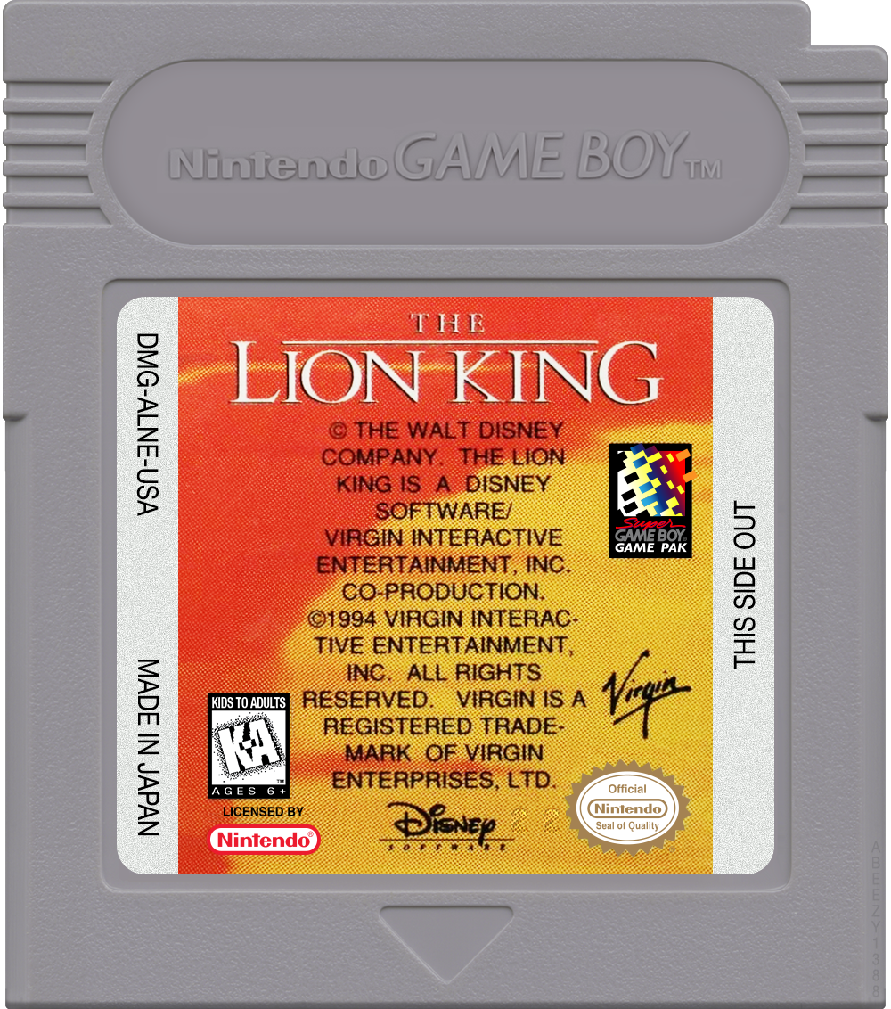 Lion King, The Cartridge Label
