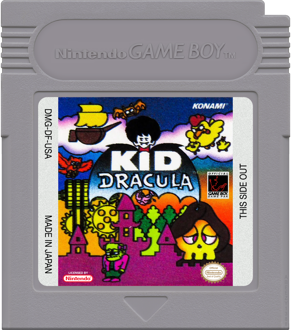 Kid Dracula Cartridge Label