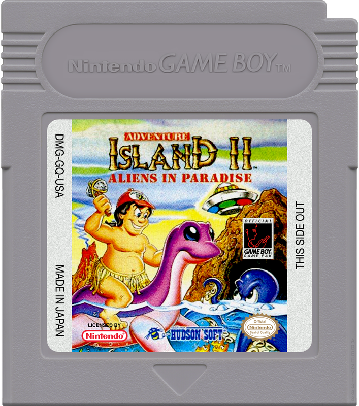 Adventure Island II - Aliens in Paradise Cartridge Label