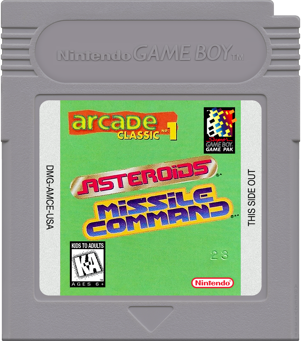 Arcade Classic No. 1 - Asteroids &amp; Missile Command Cartridge Label