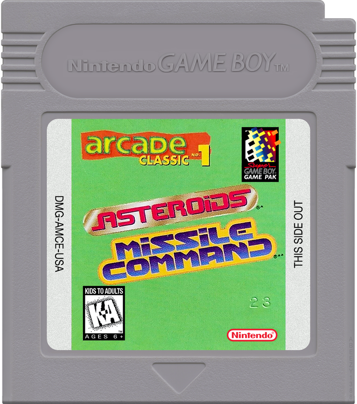 Arcade Classic No. 1 - Asteroids &amp; Missile Command Cartridge Label