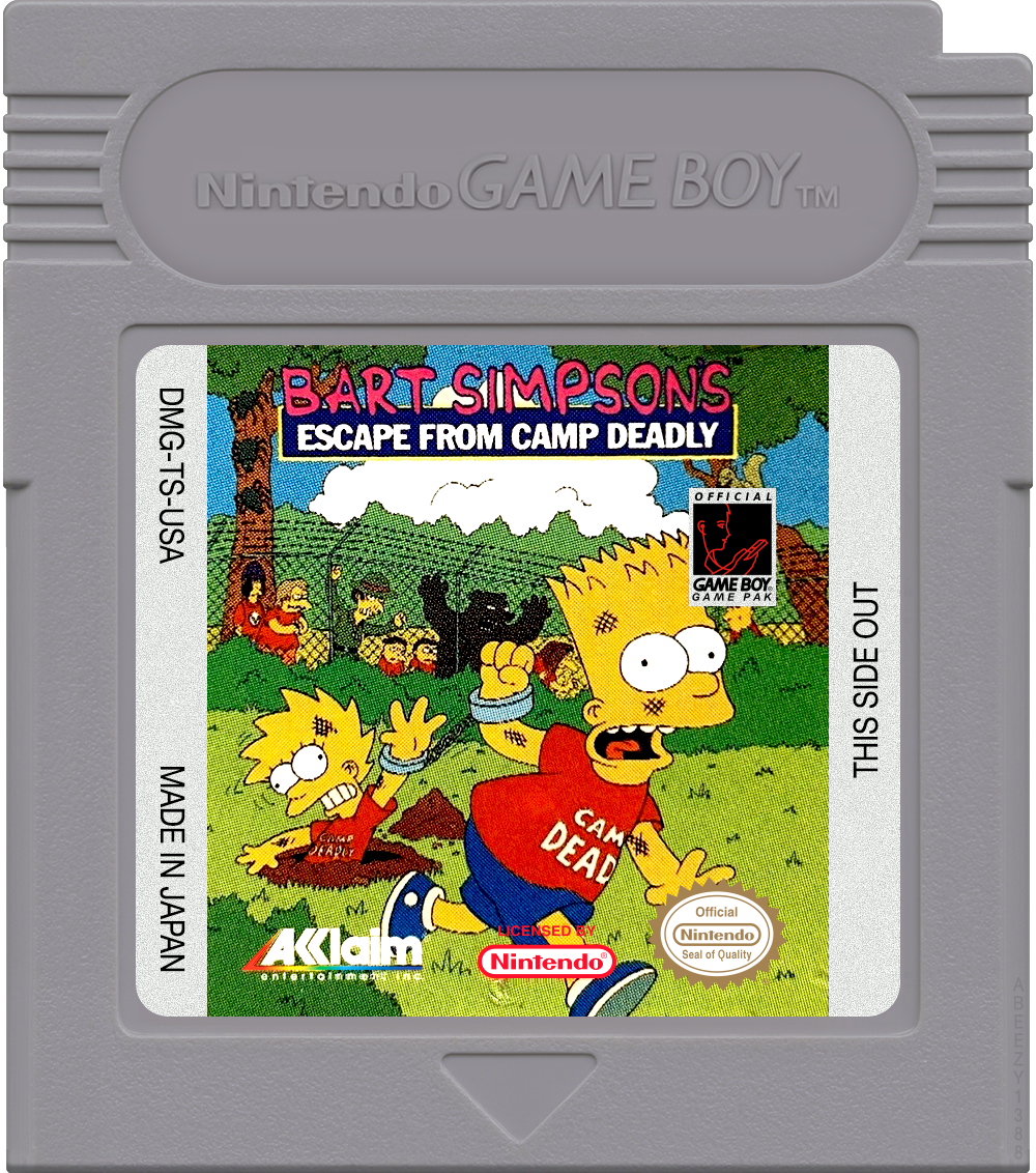 Bart Simpson's Escape from Camp Deadly Cartridge Label