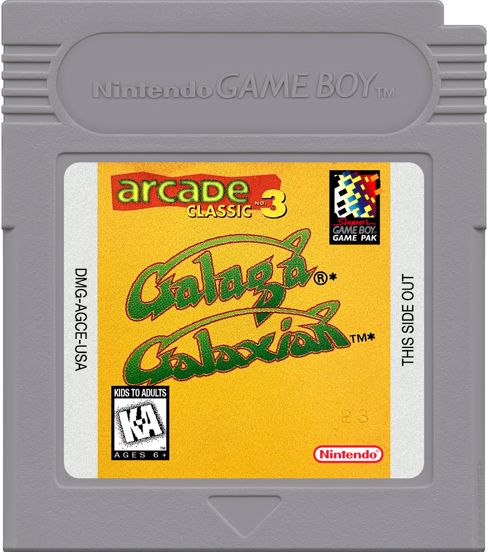 Arcade Classic No. 3 - Galaga &amp; Galaxian Cartridge Label