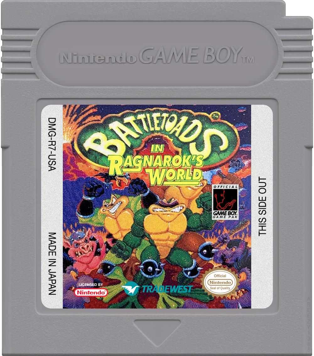 Battletoads in Ragnarok's World Cartridge Label