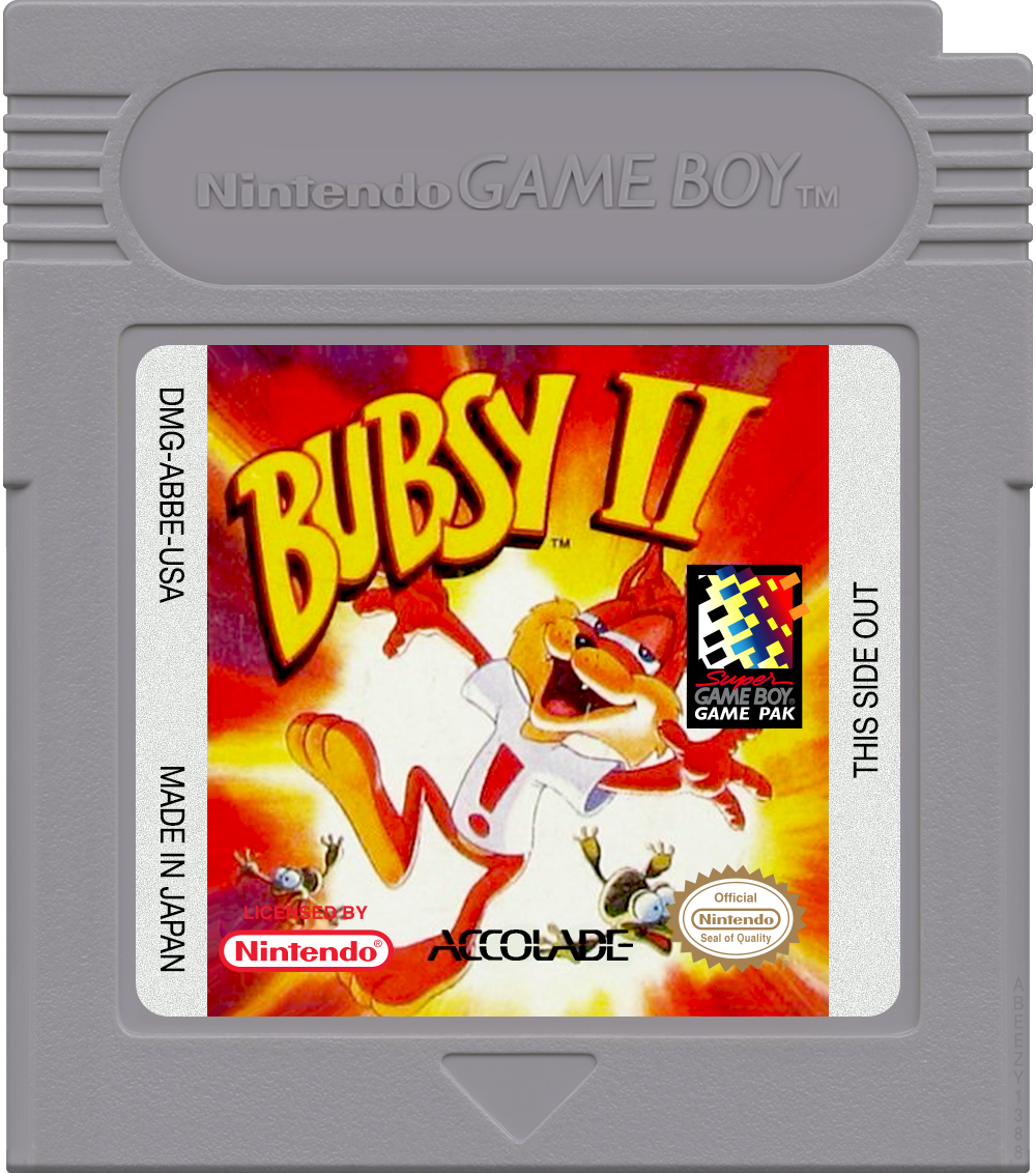 Bubsy II Cartridge Label