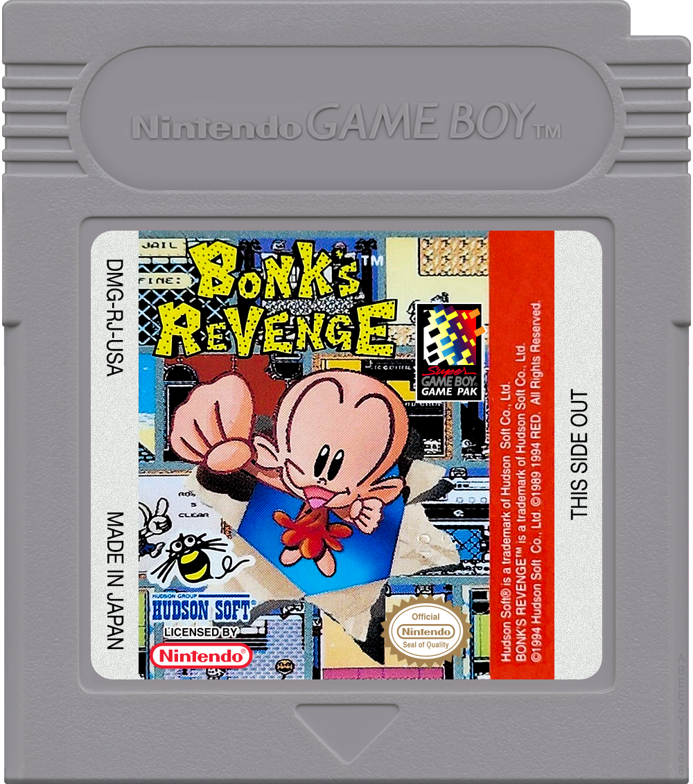 Bonk's Revenge Cartridge Label