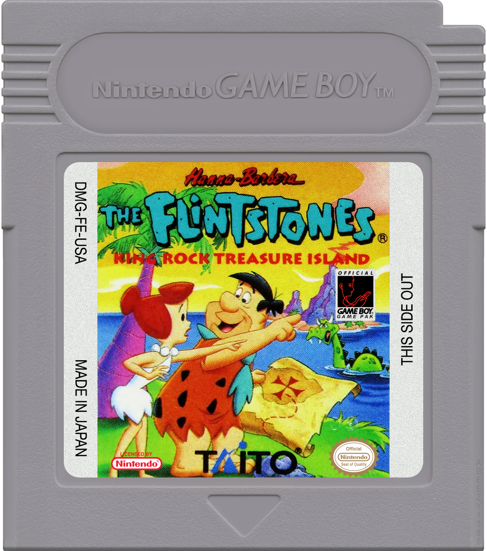 Flintstones, The - King Rock Treasure Island Cartridge Label