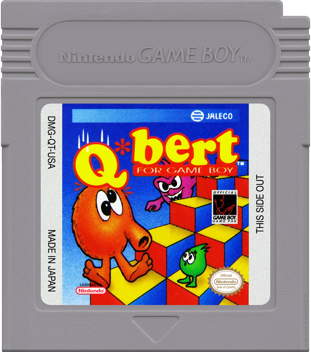 Q-bert for Game Boy Cartridge Label