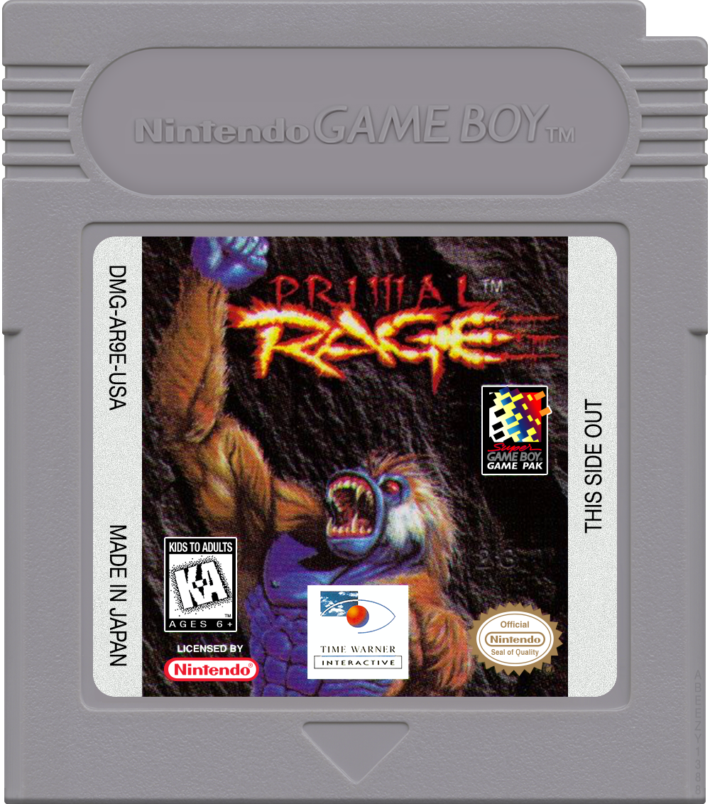 Primal Rage Cartridge Label