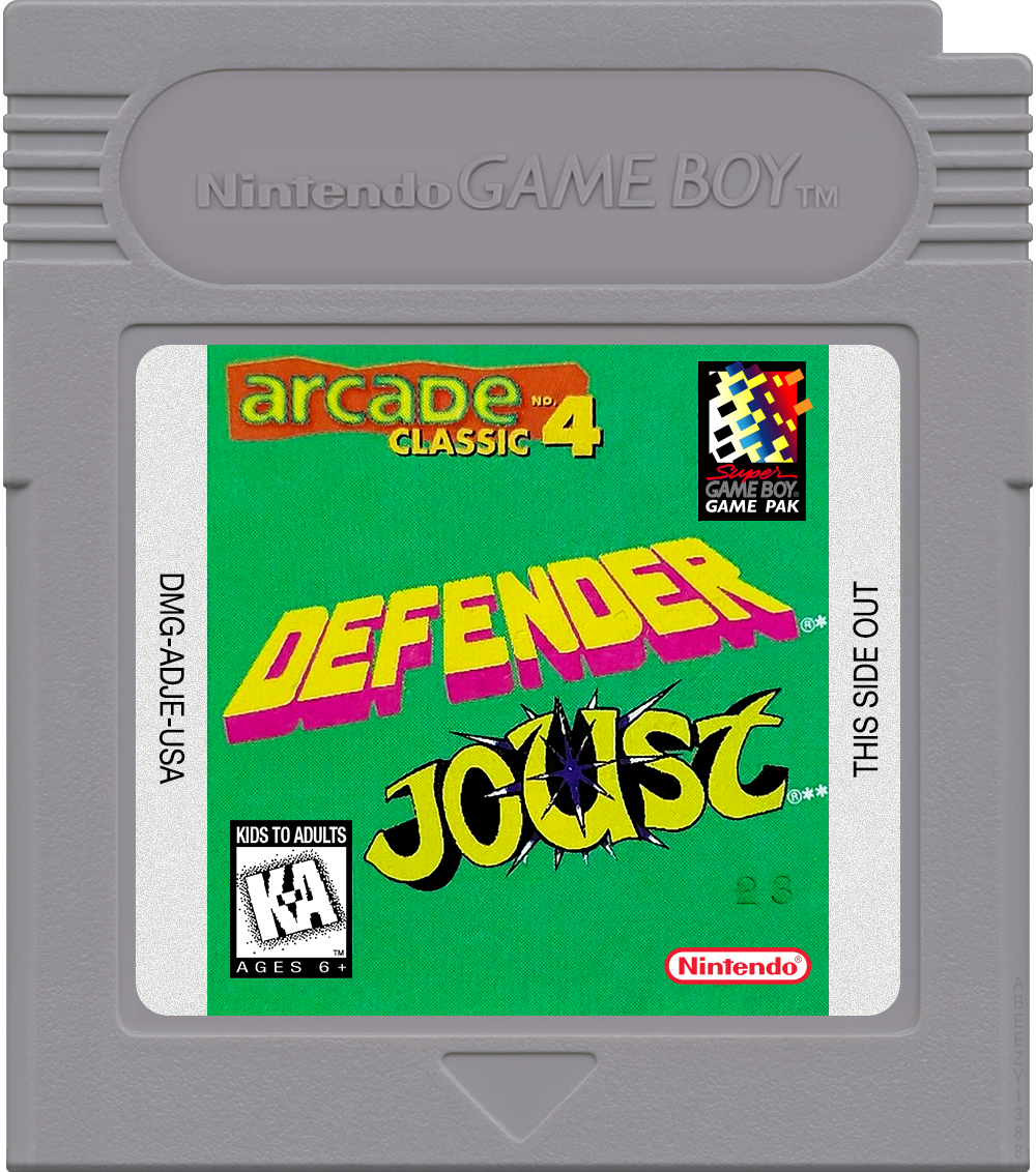 Arcade Classic No. 4 - Defender &amp; Joust Cartridge Label