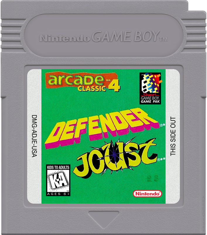 Arcade Classic No. 4 - Defender &amp; Joust Cartridge Label