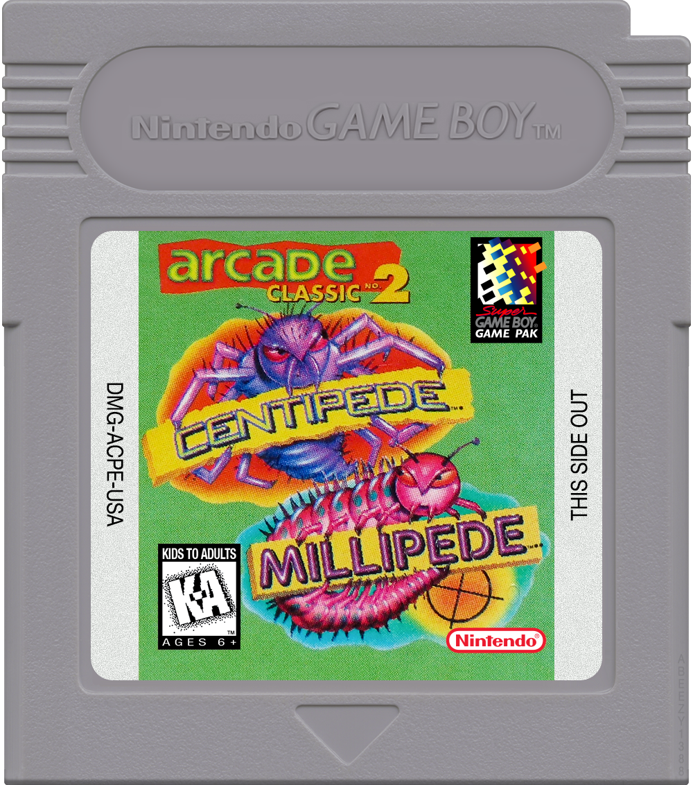 Arcade Classic No. 2 - Centipede &amp; Millipede Cartridge Label