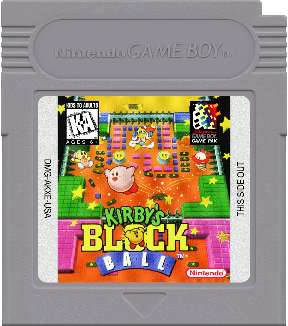 Kirby's Block Ball Cartridge Label