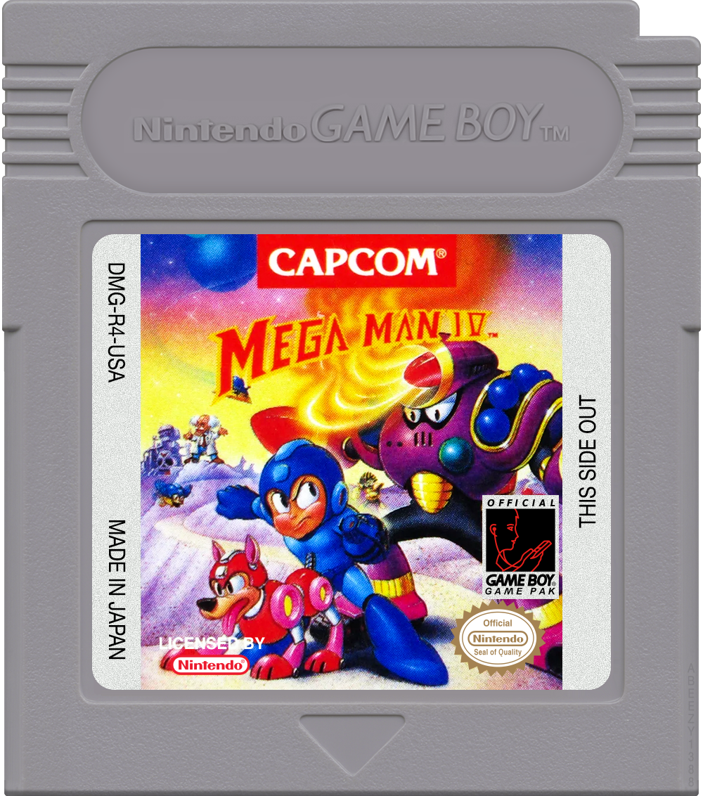 Mega Man IV Cartridge Label