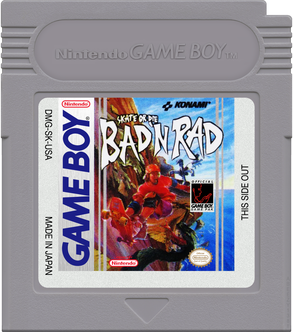 Skate or Die - Bad 'N Rad Cartridge Label