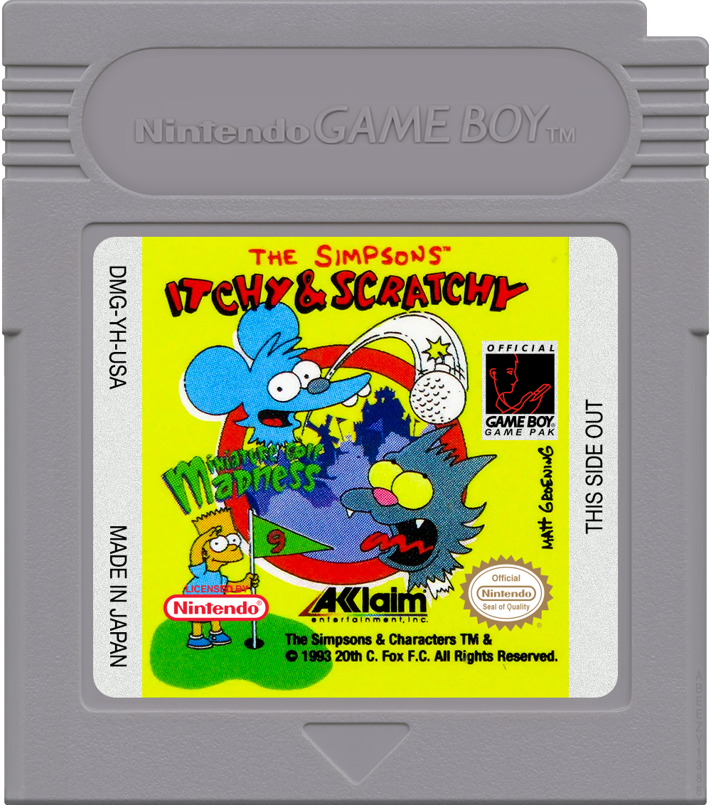 Simpsons, The - Itchy &amp; Scratchy - Miniature Golf Madness Cartridge Label