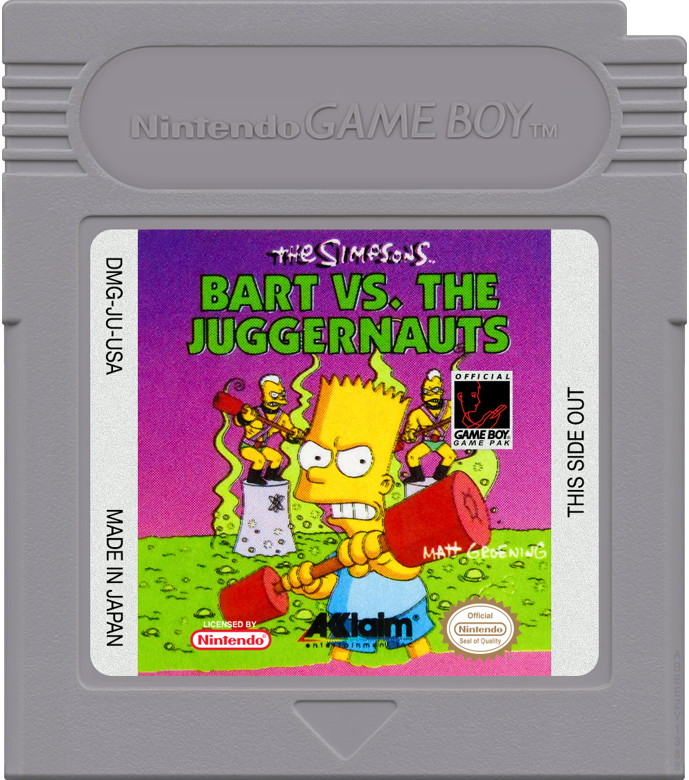 Simpsons, The - Bart vs. the Juggernauts Cartridge Label