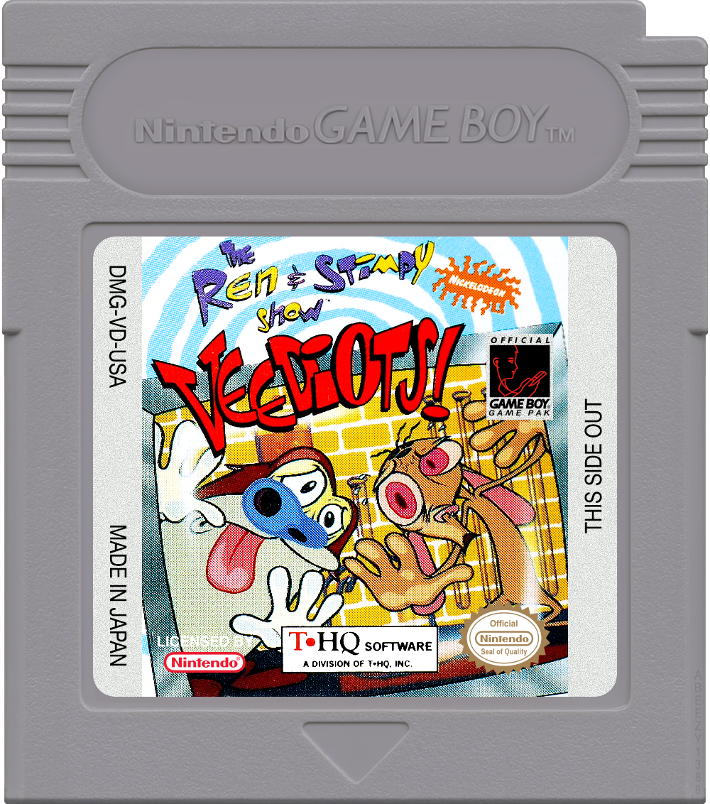 Ren &amp; Stimpy Show, The - Veediots! Cartridge Label