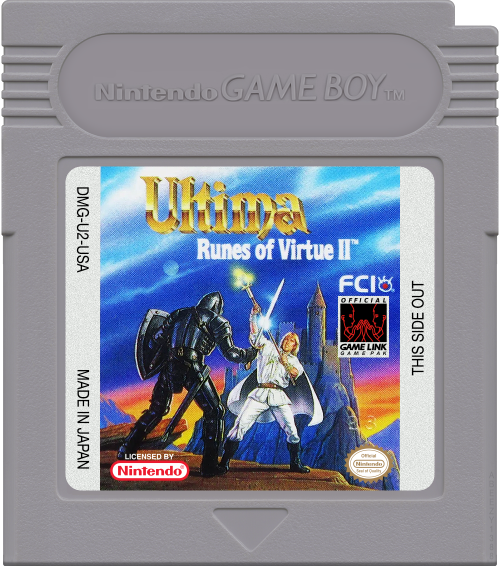Ultima - Runes of Virtue II Cartridge Label
