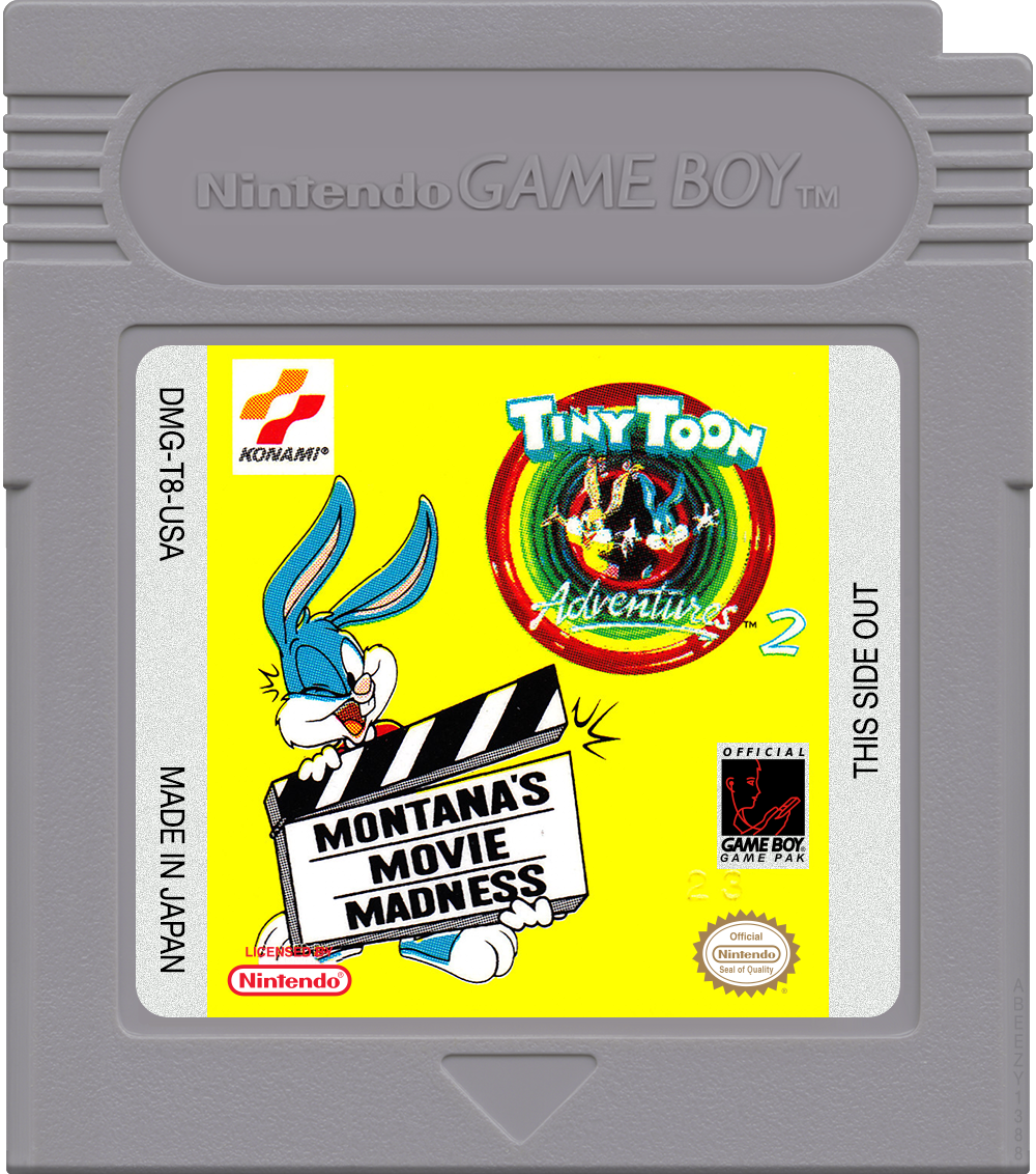Tiny Toon Adventures 2 - Montana's Movie Madness Cartridge Label