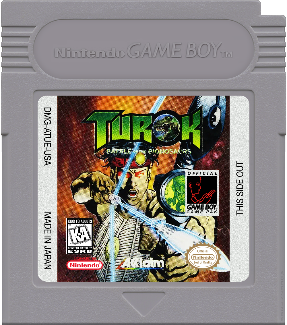 Turok - Battle of the Bionosaurs Cartridge Label