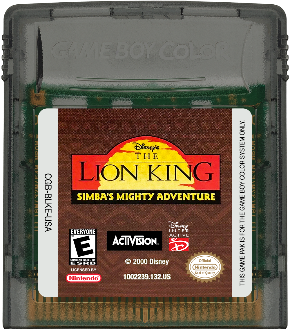 Lion King, The - Simba's Mighty Adventure Cartridge Label
