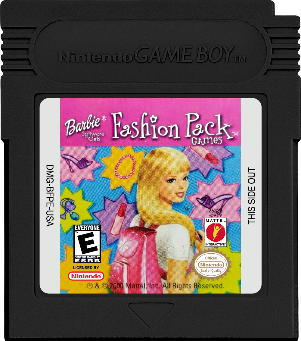 Barbie - Fashion Pack Games Cartridge Label