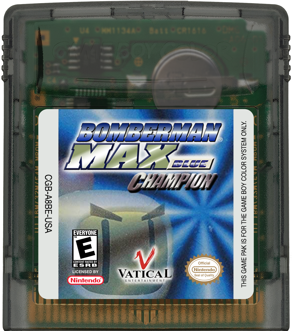 Bomberman Max - Blue Champion Cartridge Label