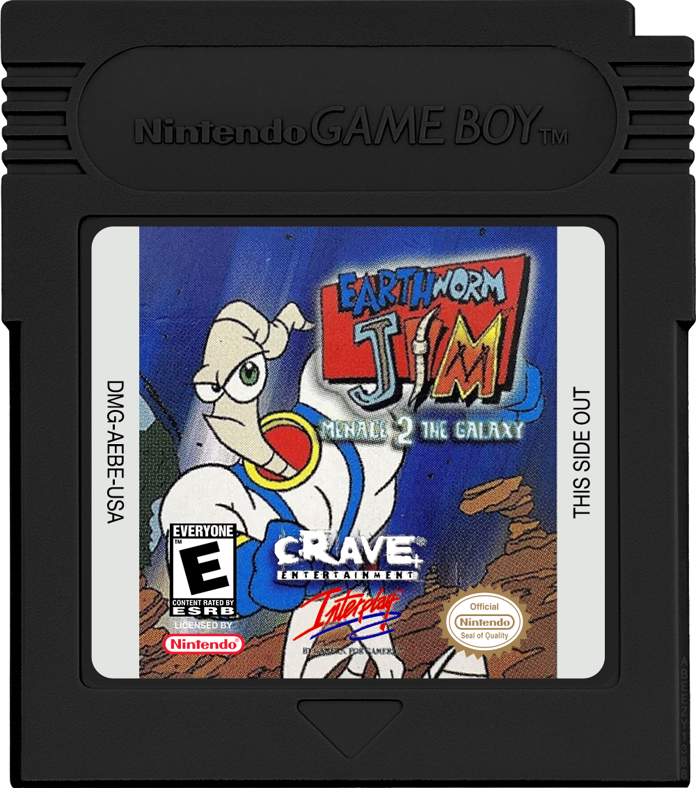 Earthworm Jim - Menace 2 the Galaxy Cartridge Label