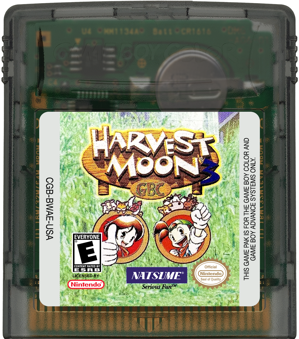 Harvest Moon 3 GBC Cartridge Label