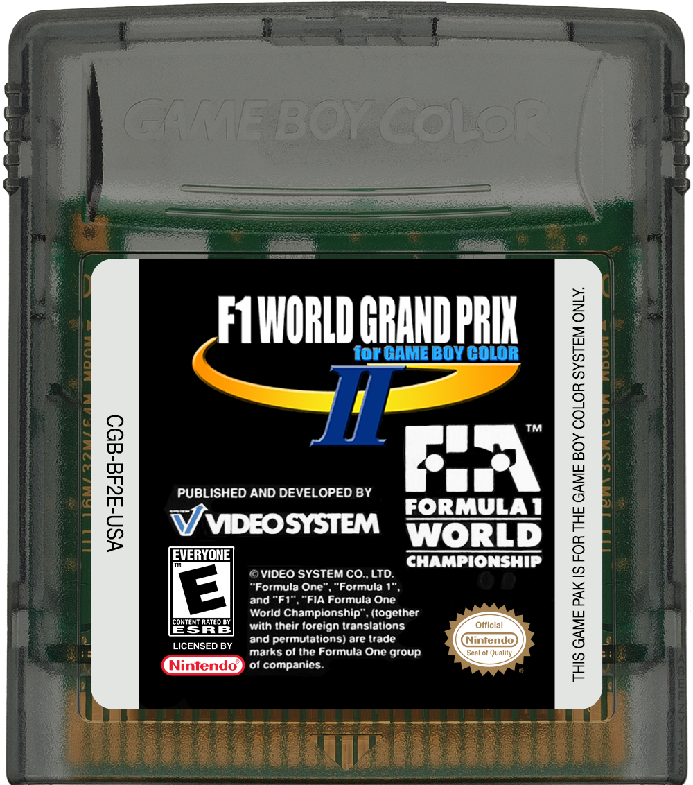 F1 World Grand Prix II for Game Boy Color Cartridge Label