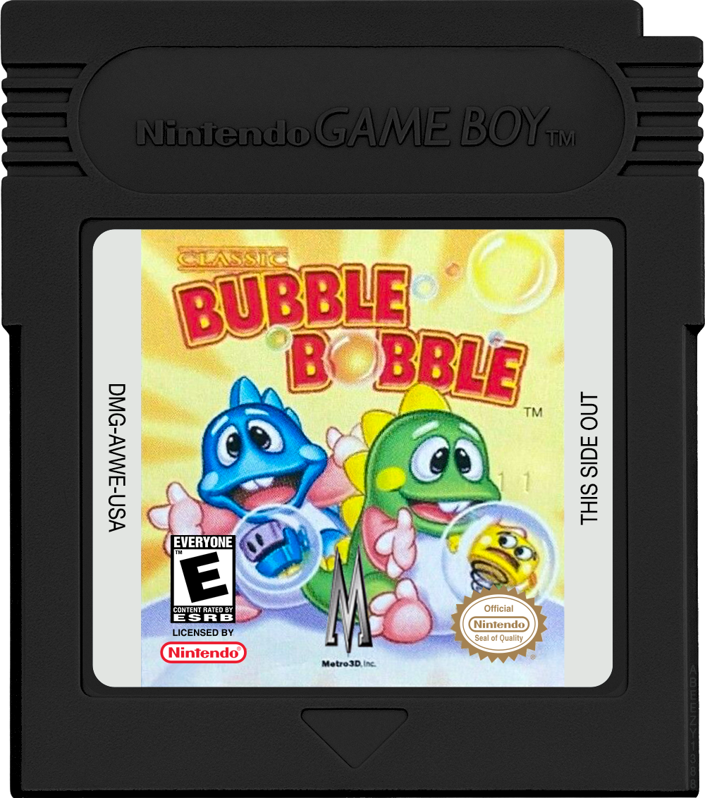 Classic Bubble Bobble Cartridge Label