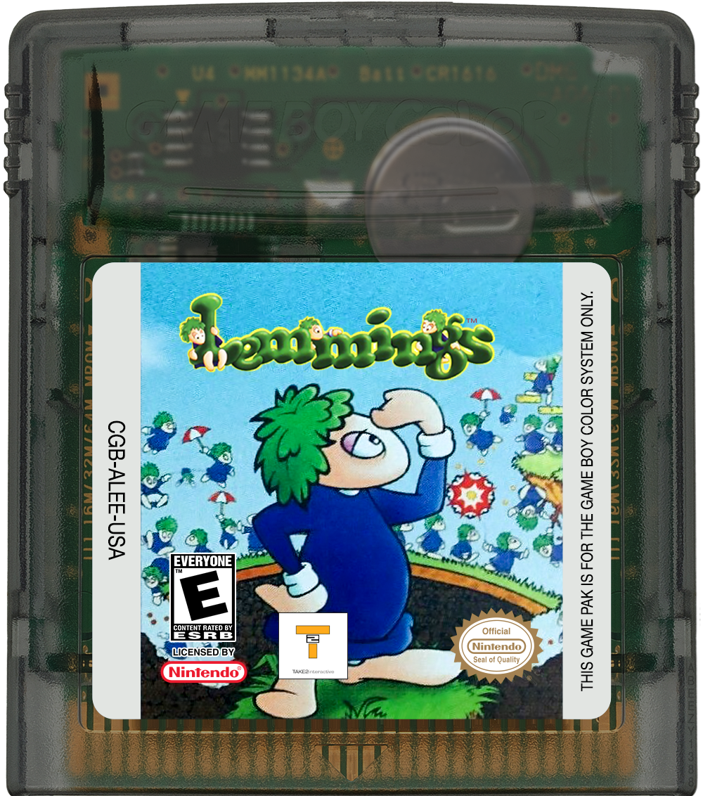 Lemmings &amp; Oh No! More Lemmings Cartridge Label