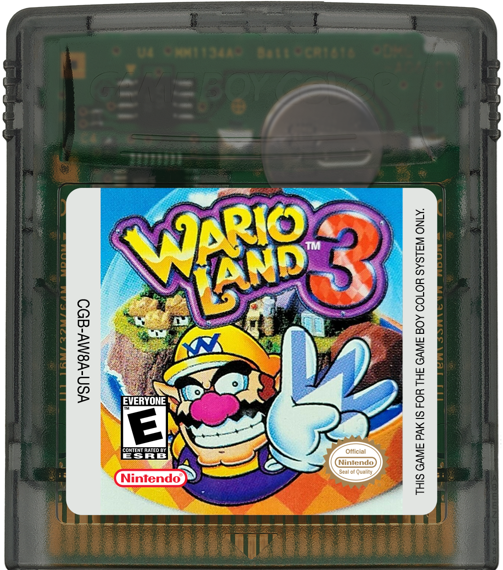 Wario Land 3 Cartridge Label