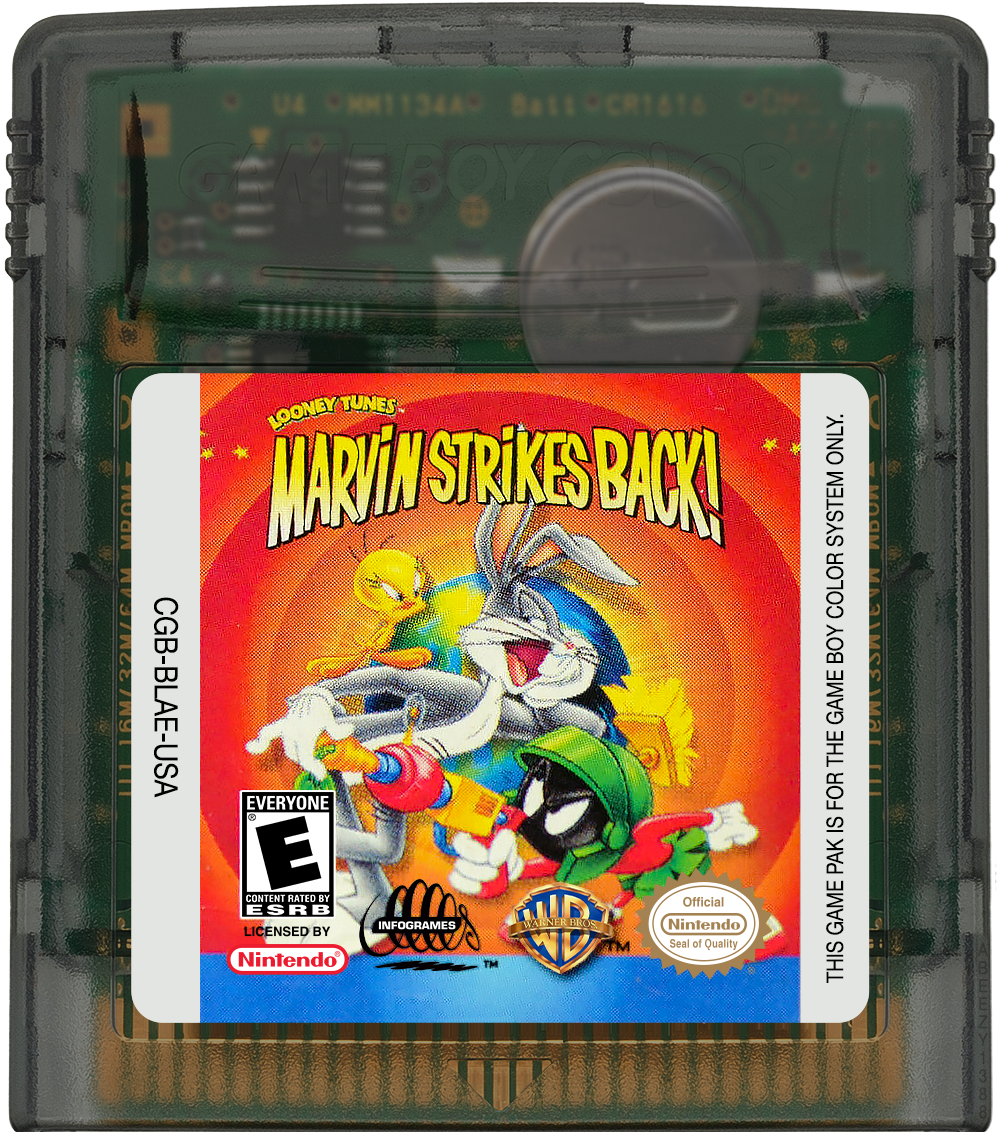 Looney Tunes - Marvin Strikes Back! Cartridge Label