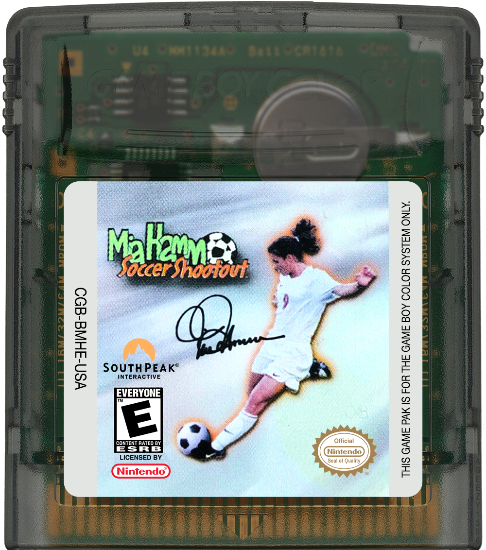 Mia Hamm Soccer Shootout Cartridge Label