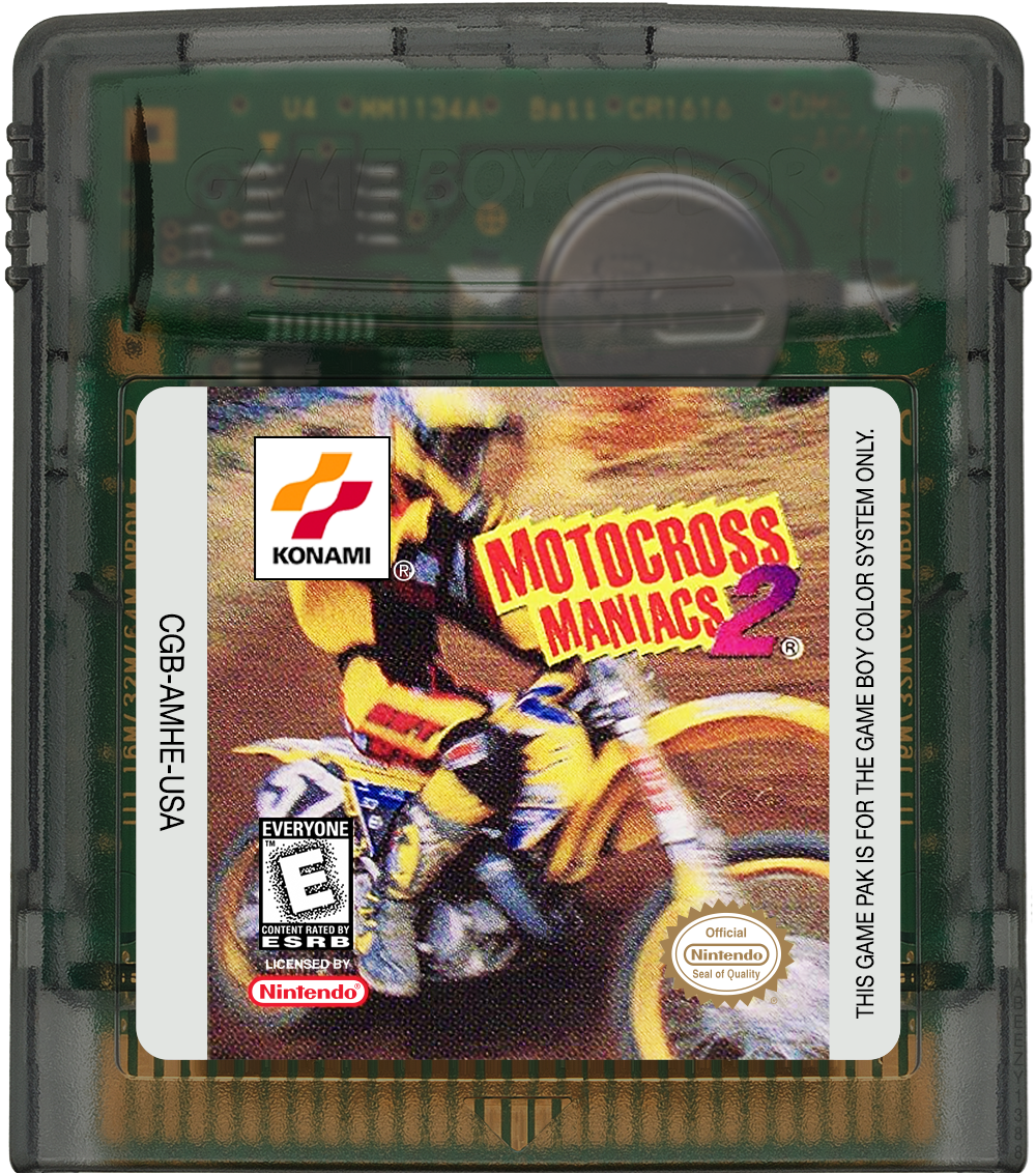 Motocross Maniacs 2 Cartridge Label
