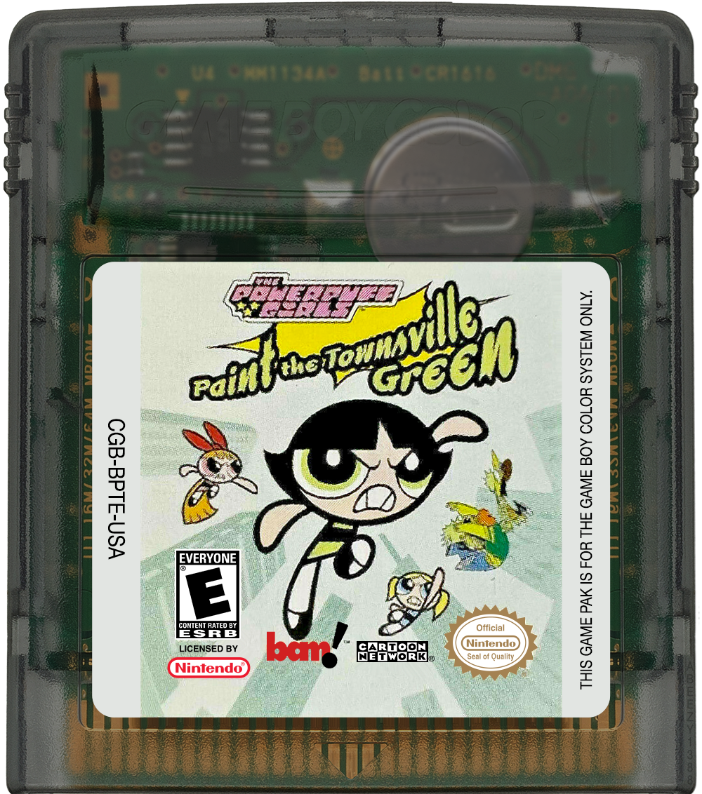 Powerpuff Girls, The - Paint the Townsville Green Cartridge Label