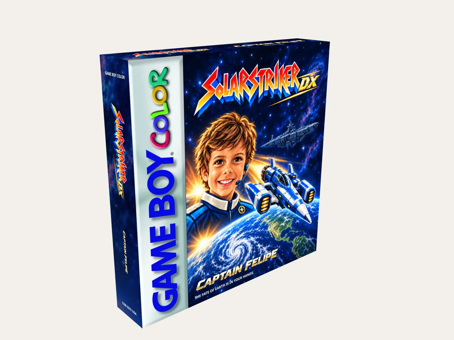 Custom Box - SolarStriker: Captain Felipe [Game Boy Color Box] - CB000047
