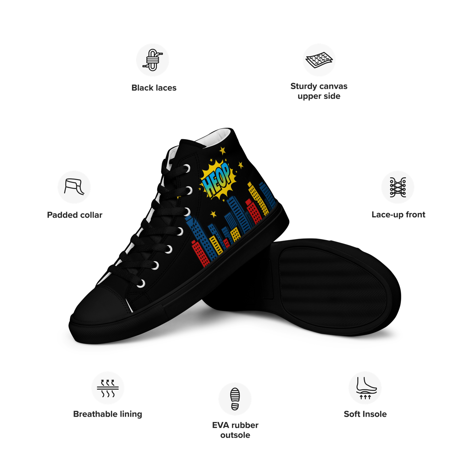 Women’s high top canvas shoes