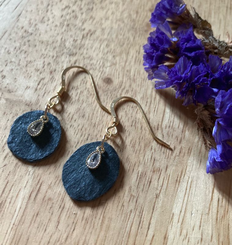 boucles d'oreilles argent ardoise
