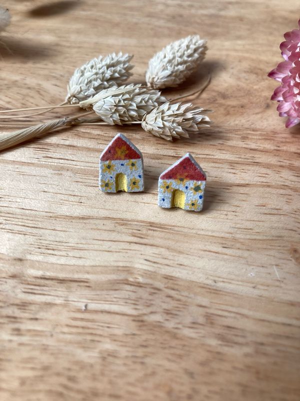 Boucles d’oreilles maison soleil