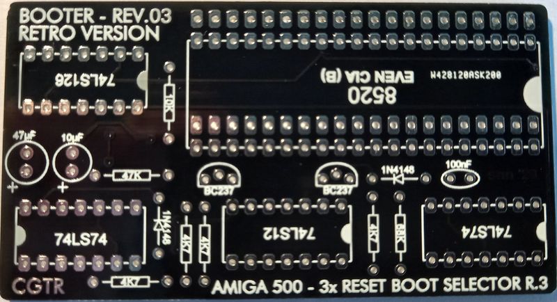 Płytka PCB Amiga R500 boot selektor 3xreset, rev.3.
