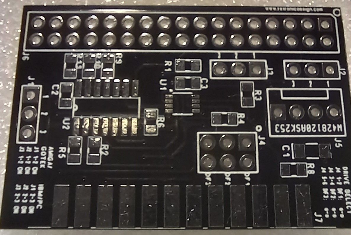 Płytka PCB adaptera zewnętrznego napędu dyskietek do Amigi