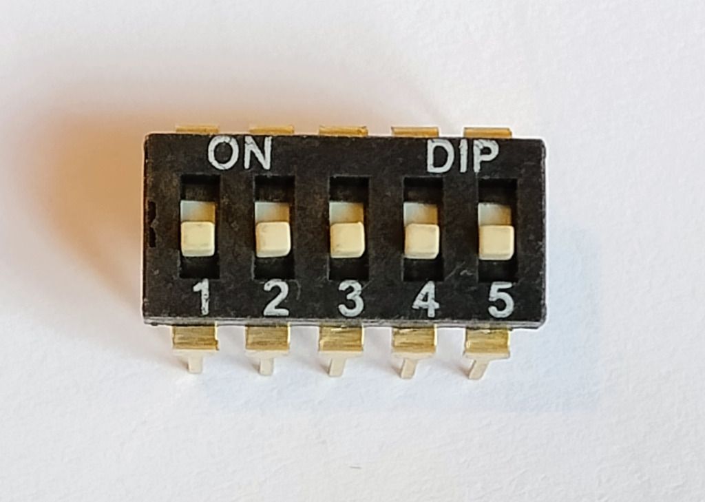 DIP switch 5 pozycyjny, niski, do druku