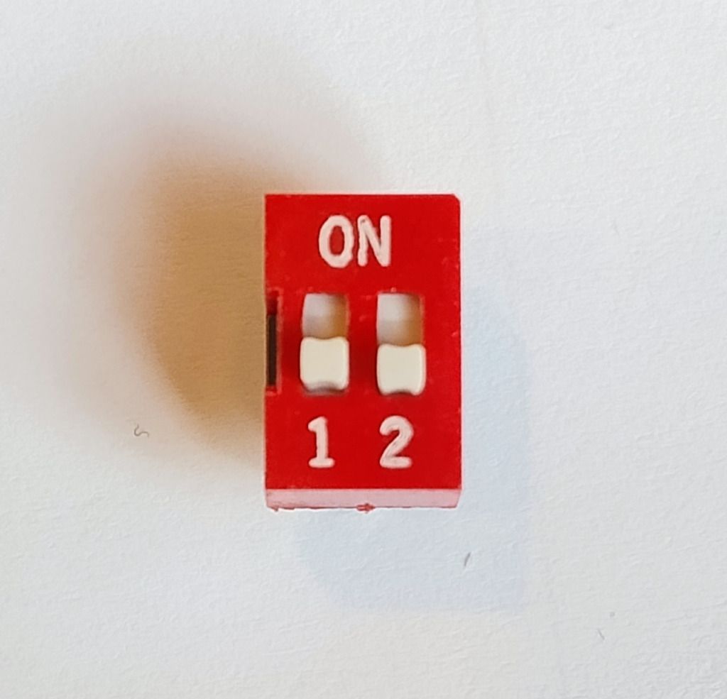 DIP switch 2 pozycyjny, do druku, czerwony